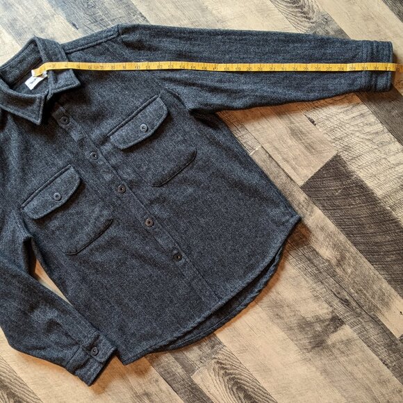Taylor Stitch Explorer Shirt Coal Herringbone Grey Wool Small - Picture 7 of 8
